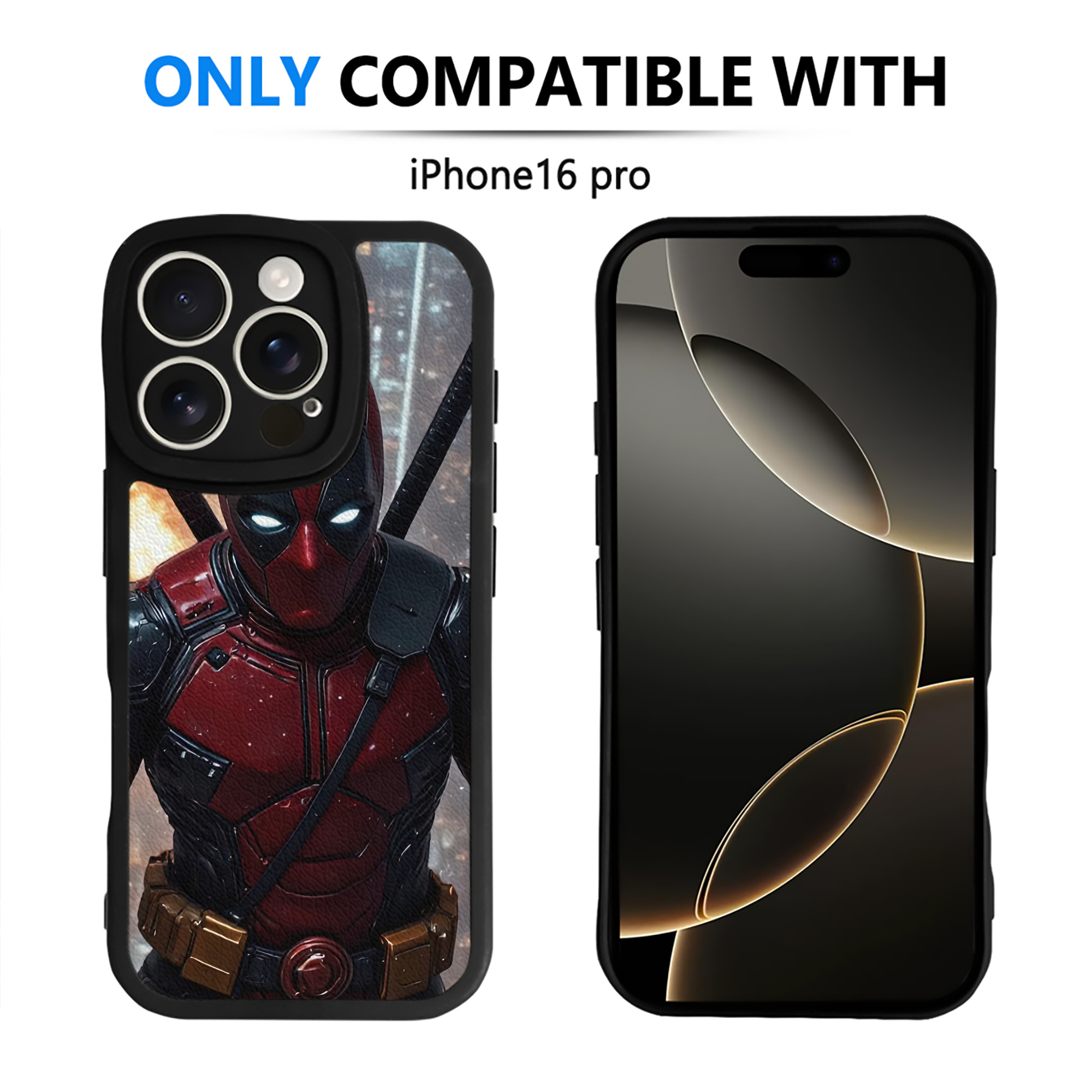 （画像用） Deadpool デッドプール 【iPhone 16シリーズ対応】シリコンスマホケース（レザー調） 材質：シリコン